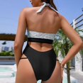 thumbnail image 4 of Sngxgn Women's Swimsuit Plunge Neckline Cutout Criss Cross Bathing Suit(A,M), 4 of 6