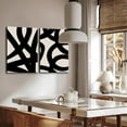 thumbnail image 3 of 3Pcs Framed Abstract Black and White Canvas Wall Art Minimalist Brushstroke Line Prints Modern Home Gallery Style Picture Painting Posters Bedroom Living Room Officech Ready to Hang, 3 of 6