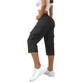 thumbnail image 2 of Women's High Waisted Cargo Pants Lightweight Summer Hiking with Pockets Cropped, 2 of 6