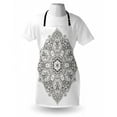 thumbnail image 3 of Mandala Apron Asian Psychedelic Circular Element Artistic Lotus Ethnic Eastern Culture Theme, Unisex Kitchen Bib Apron with Adjustable Neck for Cooking Baking Gardening, Black White, by Ambesonne, 3 of 3
