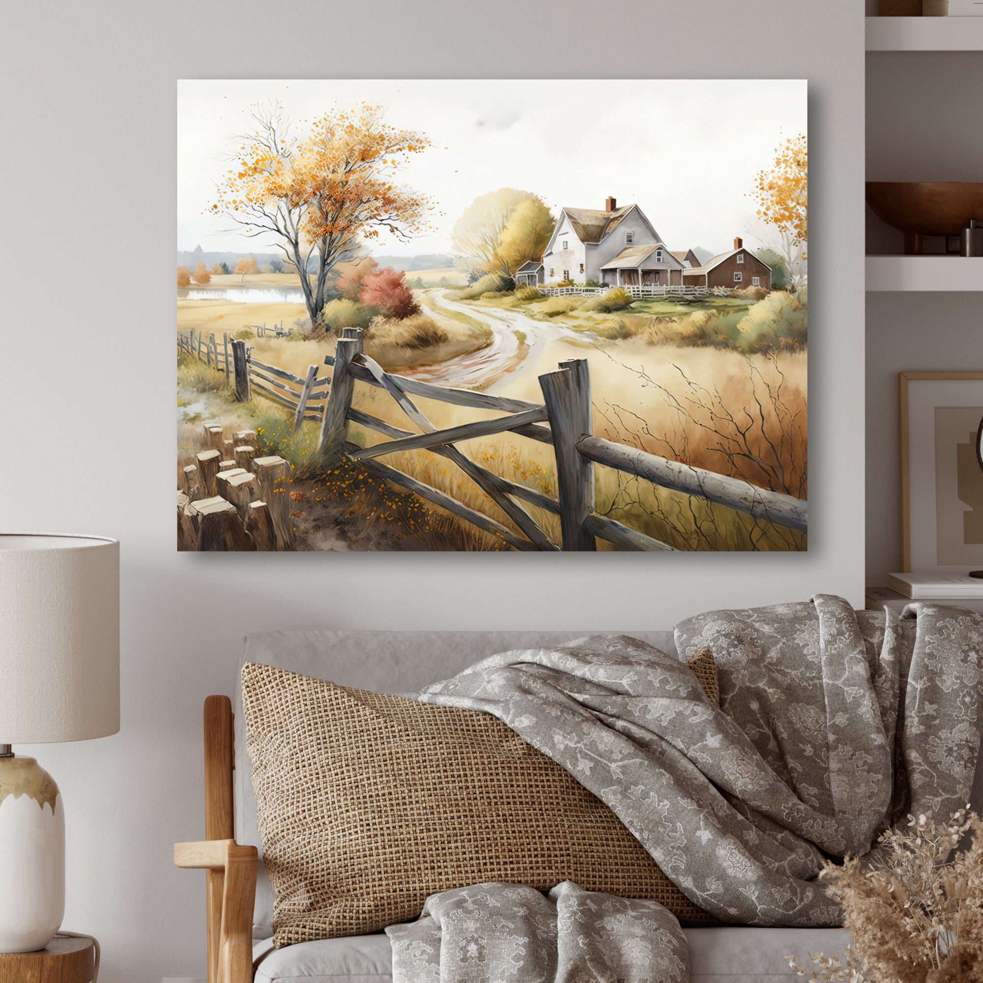 Designart Beautiful Barn In Spring III Canvas Wall Art