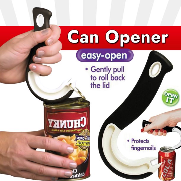 Ring Pull Can Opener, 1 Pack Can Opener for Ring Pull Cans, KZKR Non Slip Pull Tab Can Opener
