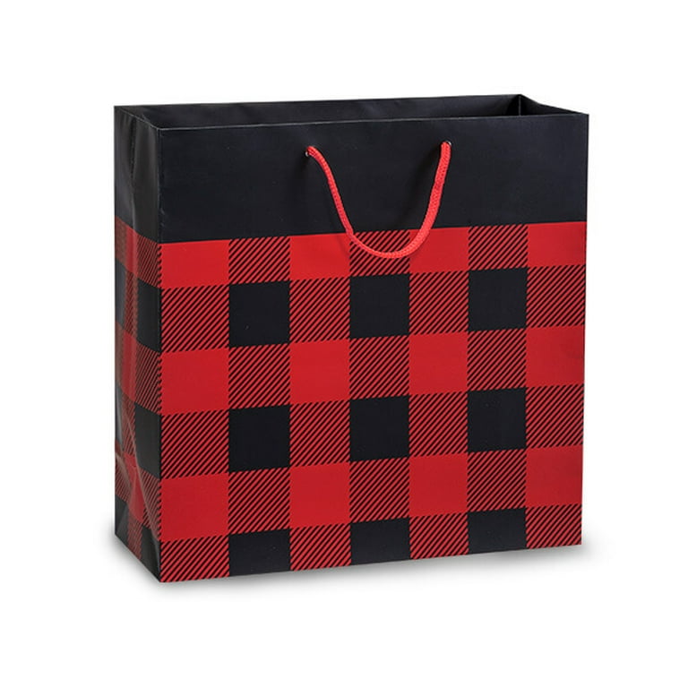Checkered Gift Bags Set 12 Pack