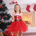 thumbnail image 6 of Odeerbi Girls Christmas Dress Set Little Girls Clothes Party Tulle Tutu Dress Santa Claus Characters Dressed Up In Tulle Skirts Red 11-12 Years, 6 of 6