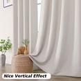 thumbnail image 4 of MKHILL Aether 108 Inch Long Natural Blackout Curtains for High Ceilings Loft Tall Windows, 2 Panels Thermal Insulated Room Darkening Drapes, Each 50"W x 108"L, Natural, 4 of 11