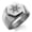 Silver, variant on Stainless Steel Metatron’s Cube Engraved Hexagon Crest Flat Top Biker Style Polished Ring