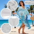 thumbnail image 6 of Xoenoiee Blue Turtle Pattern Women's Kaftan Dress V-Neck Beach Cover Up for Swimsuit, Lightweight Mumu Loungewear Skin-Friendly Caftan Maxi Dresses, 6 of 7