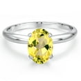 thumbnail image 3 of Gem Stone King 14K White Gold Canary Mystic Topaz Solitaire Engagement Ring for Women | 1.56 Cttw | Oval 8X6MM | Gemstone November Birthstone | Size 6, 3 of 6