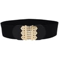 thumbnail image 5 of Womens Wide Elastic Belt for Dresses – Stretchy Fashion Waist Belt for Ladies with Boho Butterfly Gold Buckle, Elegant Trendy Belts for Jeans Pants Dresses Pant Waist Tightener, Gold, 5 of 8