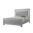 thumbnail image 2 of Beautiful 3pc King Size LED Upholstered HB Bed Chest Nightstand Wood Bedroom Furniture Set, 2 of 7