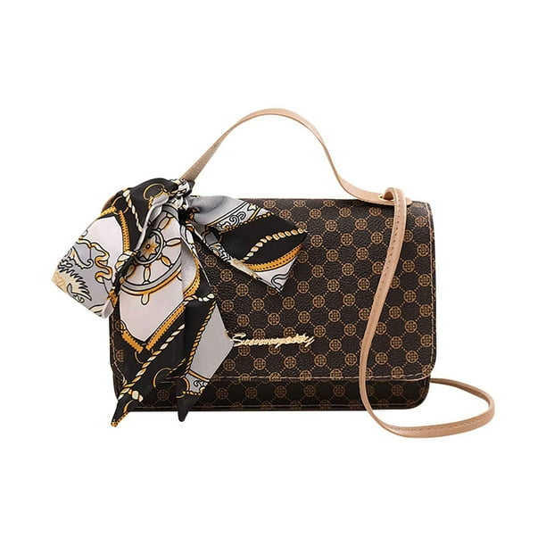 Bolso bandolera de un solo hombro de piel de gran capacidad con múltiples compartimentos para mujer