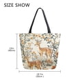 thumbnail image 5 of FORMRS Womens Canvas Tote Bag with Zipper Inner Pocket Shoulder Handbag, Deer Pattern, 5 of 7