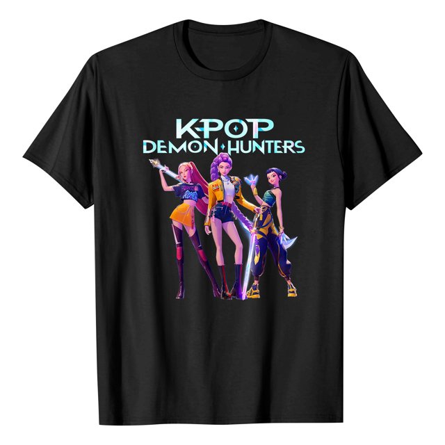 Unisex Huntrix De-mon Hun&Ters Shirt Short Sleeve Cartoon Graphic Tee for POP SINGER and Movie Fans XL