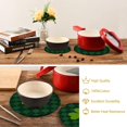thumbnail image 6 of GZHJMY Vintage Shamrock Clover Leaves Green Plaid Trivet Pot Holder, Round Woven Potholders Set 2PCS-Braided - Coasters - Table Mats 133 for Kitchen Pans Bowl Teapot, 6 of 7