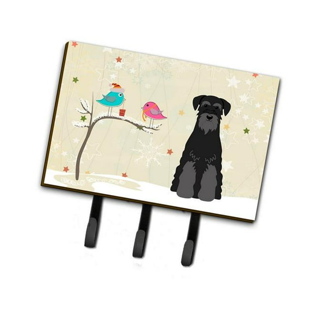 Christmas Presents Between Friends Standard Schnauzer Black Leash or Key Holder