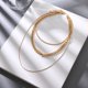 thumbnail image 4 of Moda en capas serpiente cadena gargantilla collares oro grueso grueso hexágono círculo collar joyería ajustable Sincero  Hogar, 4 of 5