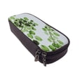 thumbnail image 6 of Lsque Watercolor Green Leaves Printed Big Capacity PU Leather Pencil Case Large Pencil Pouch Stationery Pen Bag Pencil Holder for Teen, 6 of 6