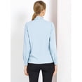 thumbnail image 4 of Blusa Elegante Allegra K de Oficina para mujer con cuello de Lazo Azul claro L, 4 of 6