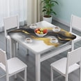 thumbnail image 3 of Black and Gold Marble Glitter Streaks Pattern Square Fitted Tablecloth with Elastic Edge,Square Table Cover,Washable Elastic Table Cover for Home Kitchen Party Decor 34"x34", 3 of 6