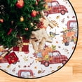 thumbnail image 4 of Fall Truck Pumpkin Christmas Tree Mats Waterproof Tree Skirt, Autumn Harvest Vintage Xmas Tree Stand Tray Mat Floor Protector Pad for Holiday Party Decoration, 28.3", 4 of 6