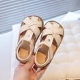 thumbnail image 4 of Girls Fisherman Sandals Soft Leather Closed Toe Princess Flat Shoes Summer Casual Breathable Strappy Beach Shoes White 8.5 Toddler, 4 of 7