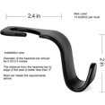 thumbnail image 2 of Car Seat Headrest Hook 4 Pack Hanger Storage Organizer Universal For Handbag Purse Coat Fit Universal Vehicle Car Black S Type, 2 of 5