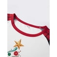 thumbnail image 5 of Christmas Family Pajamas Matching Set Letters T-shirt with Plaid Pants, 5 of 10