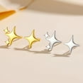 thumbnail image 5 of Gold Dainty Star Asymmetric Stud Earrings for Women Cartilage 925 Sterling Silver Cross Stars Tragus Tiny Studs Earring, 5 of 5