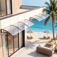 thumbnail image 7 of FENGFAN 39"x30" Modern Polycarbonate Window Door Awning UPF50+ Waterproof Windproof Gray with Aluminum Reinforced Bars 1-Pack, 7 of 7