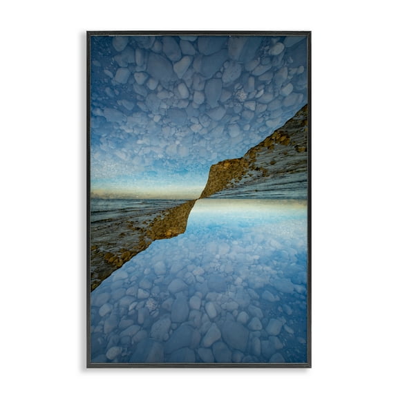Stupell Industries Symmetrical Pebbles Reflection Black Framed Giclee Art design by Robin Vandenabeele, 18 x 12
