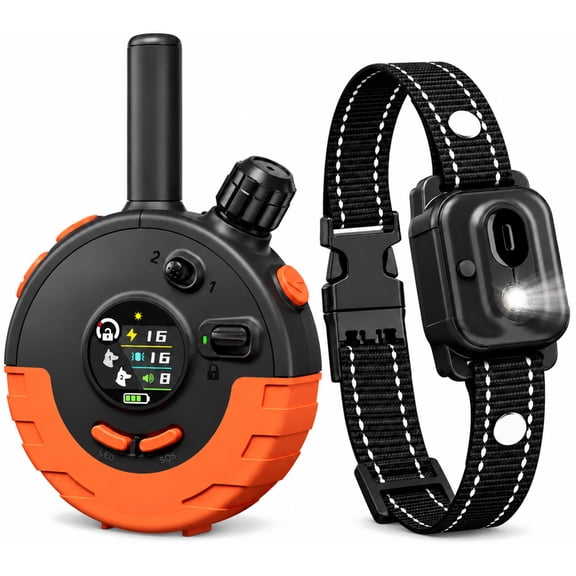 CICPAP Dog Shock Collar with Remote, 4000FT Dog Training Collar, 4 Modes, LED & SOS Light