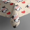 thumbnail image 3 of Beige Cow Heart Pattern Rectangle Tablecloth 60"x84",Waterproof Polyester Rectangle Table Cloth, Wipeable Spillproof Polyester Tablecloth for Dining, Camping, Indoor and Outdoor, 3 of 5