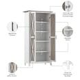 thumbnail image 3 of Bush Furniture Key West Tall Kitchen Pantry Cabinet with Doors and Shelves in Pure White and Shiplap Gray, 3 of 13