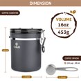 thumbnail image 5 of OPUX Coffee Canister | Stainless Steel Airtight Coffee Container with Scoop | Coffee Storage for Coffee Beans, Ground, Tea with Co2 Valve and Date Tracker | Coffee Jar (16 oz Matte Gray), 5 of 8