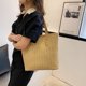 thumbnail image 1 of Bolsa Bolso de hombro de paja para mujer Bolsos grandes casuales de PU de verano (caqui tejido) Ehuebsd Nuevos Originales, 1 of 9