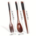 thumbnail image 3 of QUTETN 18pcs Natural Wooden Cutlery Set - Handmade Spoons, Chopsticks, And Forks Suitable for Dining And Kitchen Use, 3 of 4
