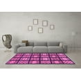 thumbnail image 3 of Ahgly Company Indoor Round Abstract Pink Modern Area Rugs, 3' Round, 3 of 4