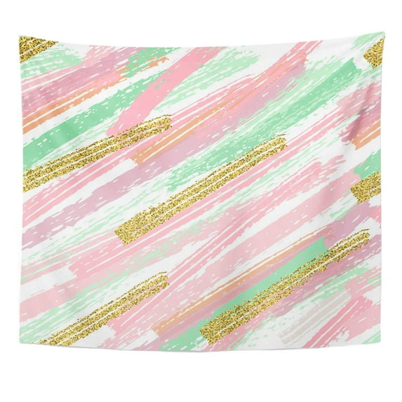 UFAEZU Pink Drawn Black Abstract with Brush Strokes Pastel Colors and Colorful Creative Geometric Wall Art Hanging Tapestry Home Decor for Living Room Bedroom Dorm 51x60 inch