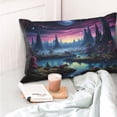 thumbnail image 4 of Naloa Fantasy Landscape Starry Night Pillow Covers, Throw Pillow Case Cushion Covers,Cushion for Bedroom,Couch,Home-14"x20", 4 of 6