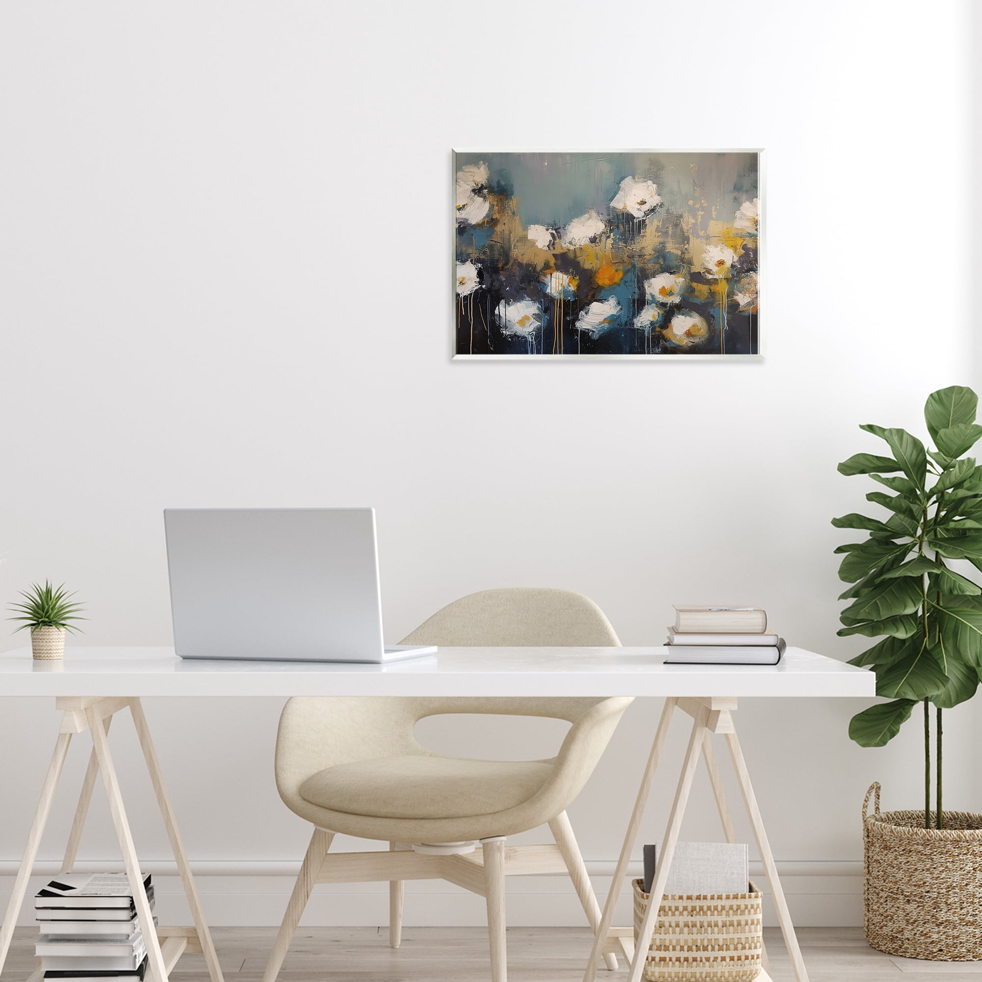Stupell Industries Contemporary Paint Drip Blossoms Wall Plaque Art, design by Jacky Ngan