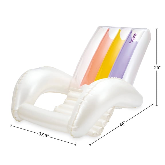 Funsicle Lazy Recliner Lounge, 4ft Inflatable Chair Float with Cup Holder, Age 14 & up