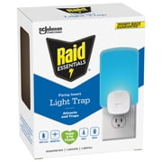 Raid Essentials Flying Insect Light Trap Starter Kit, Electric Flying Insect Trap & Refill