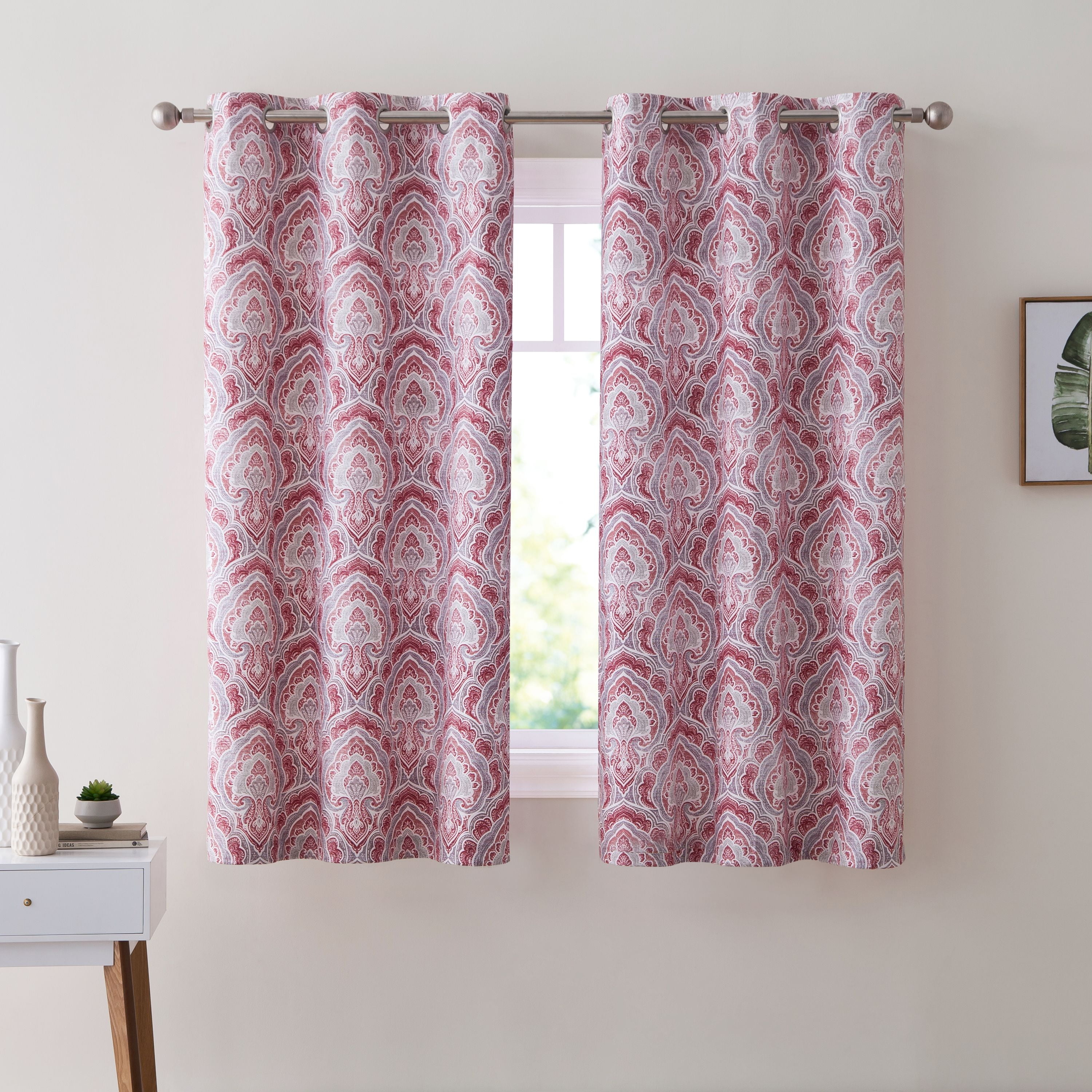 2 Pack Mainstays Floral Damask Print Panel Pair