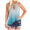 thumbnail image 1 of Playeras,Blusas y Tops,Ropa para Mujer Verano camisetas sin mangas para las mujeres Blusas sin mangas para mujer Blusas redondas (Blue, S), 1 of 5