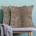 thumbnail image 2 of Brown Leopard Print Pillow Covers 18x18 Inch Set of 2, White Cheetah Print Decorative Throw Pillowcase Decorative Square Stripes Modern Outdoor Cushion Cover for Sofa Couch Living Room Bed Decor, 2 of 7