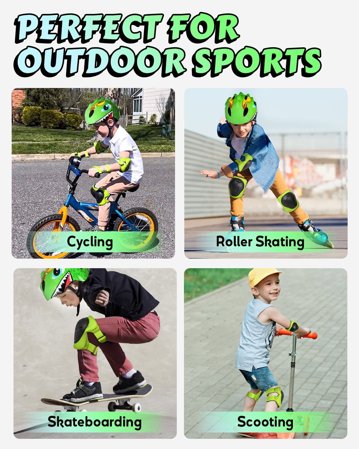 VICTGOAL Toddler Kids Bike Helmet Lightweight Children Dinosaur Bicycle Helmet for Boys and Girls Age 3-8 for Multi-Sport Scooter Cycling Skating