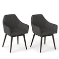 thumbnail image 1 of Costway Dining Chairs Set of 2 Upholstered Accent Chairs with Comfy Padded Backrest Dark Gray, 1 of 9