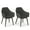 Dark Gray, variant on Costway Dining Chairs Set of 2 Upholstered Accent Chairs with Comfy Padded Backrest Beige