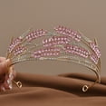 thumbnail image 2 of Yoyauz Lady Golden Crown Wheat Ears Crystal Princess Crown Crystal Queen Crown Wedding, Bridal Hair Ornament Birthday Ball, Beauty Pageant Party Rite of Passage, Photo Props, 2 of 9