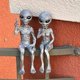 thumbnail image 1 of Figura de jardín de resina, estatua alienígena de 2 piezas, adornos de estatua de jardín al aire libre, estatuilla alienígena, estatua extraterrestre, decoración interior y exterior TUNC Sencillez, 1 of 5